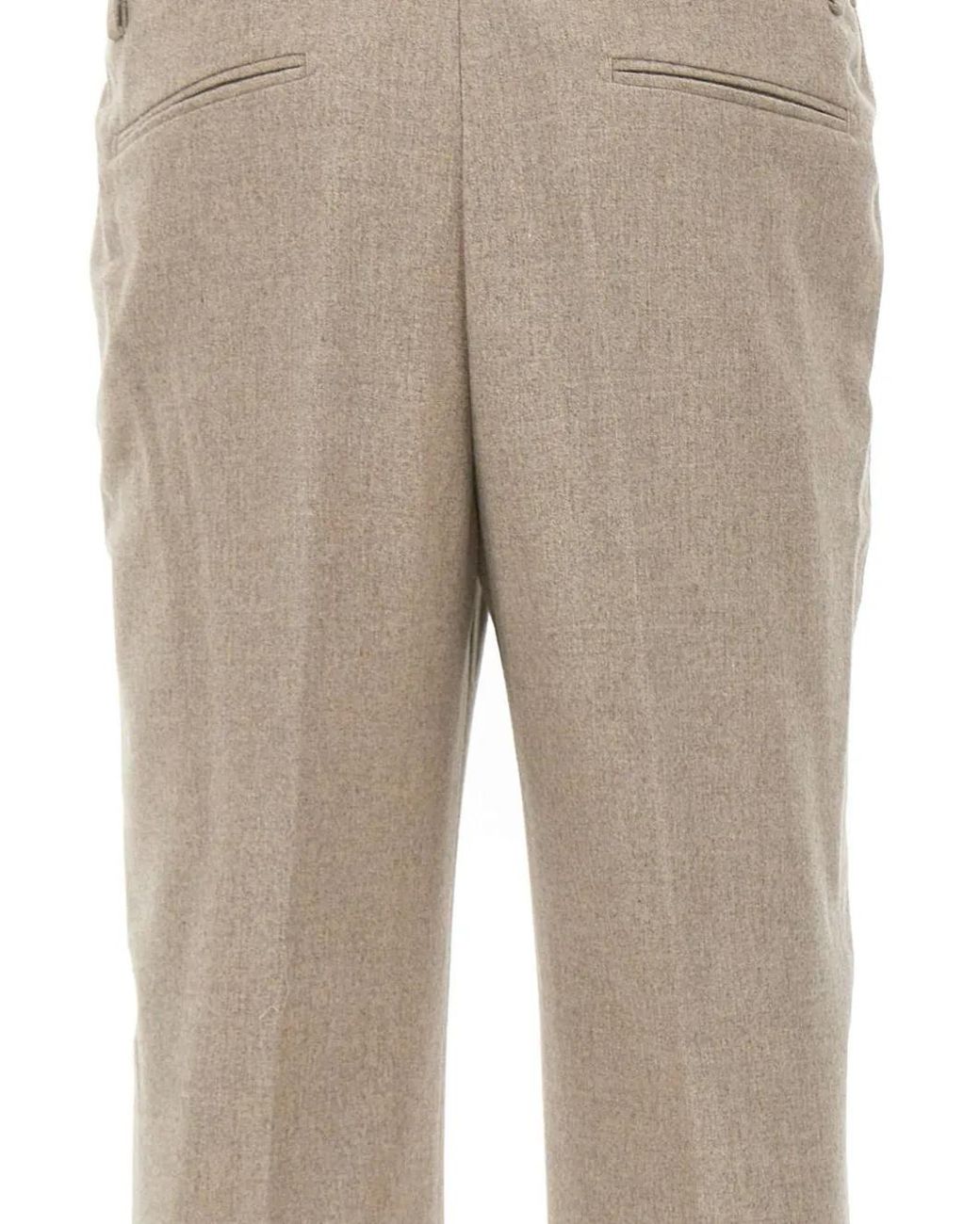 Devore Natural Pleated Brushed Trousers for men