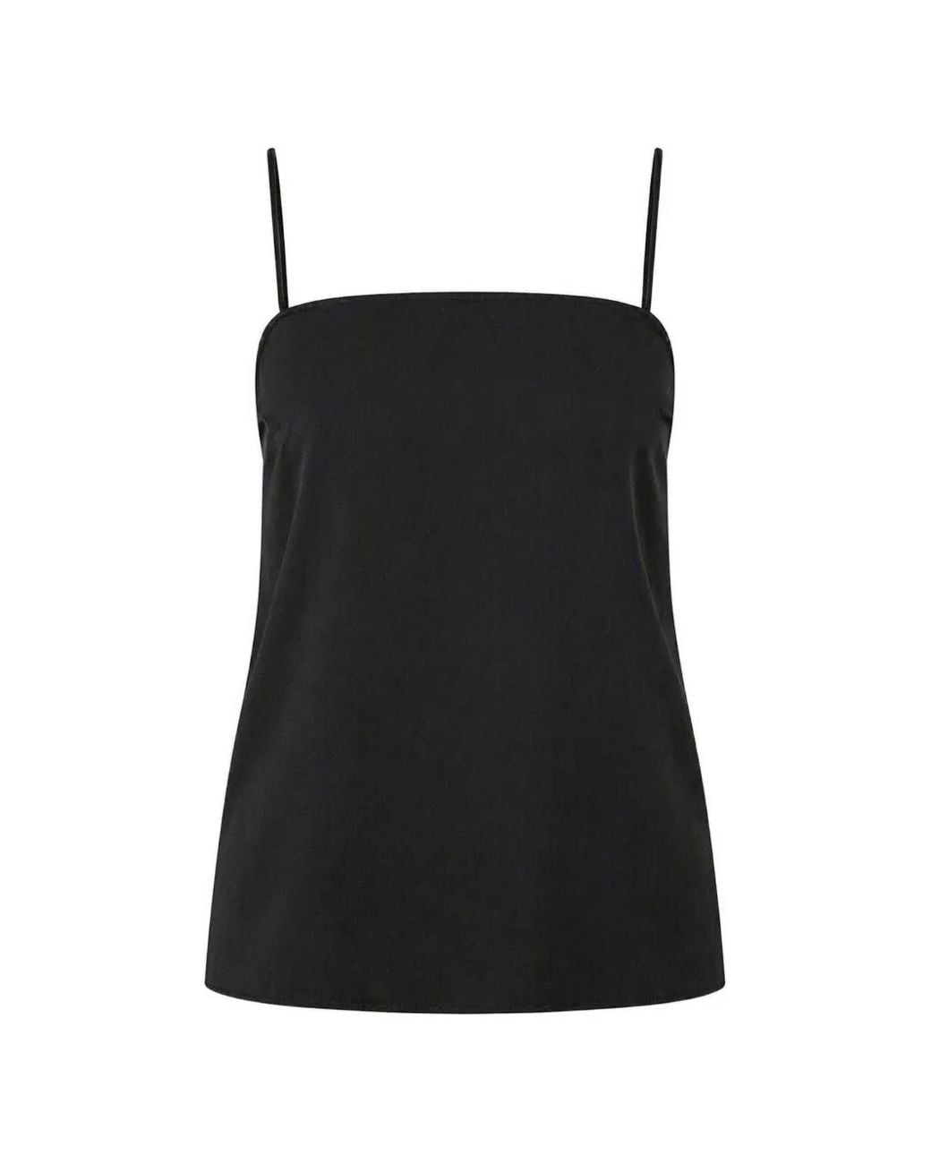 Alberta Ferretti Black Spaghetti-Strap Blouse