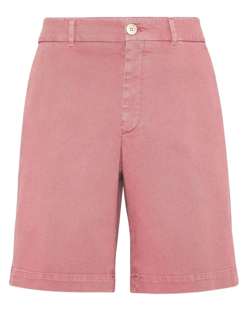 Brunello Cucinelli Pink Knee-Length Denim Bermuda Shorts for men
