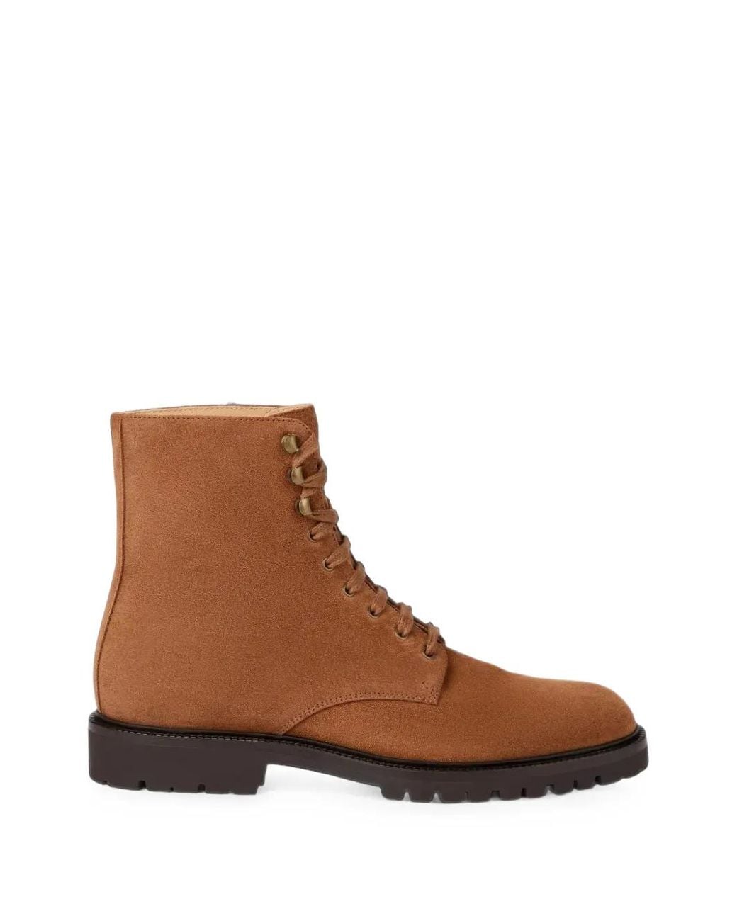 Brunello Cucinelli Brown Lace-Up Suede Ankle Boots for men