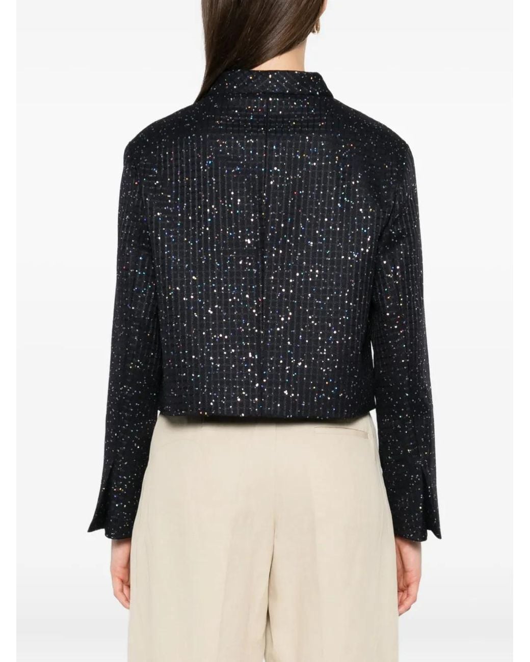 Max Mara Black Sequin-Embellished Jacket