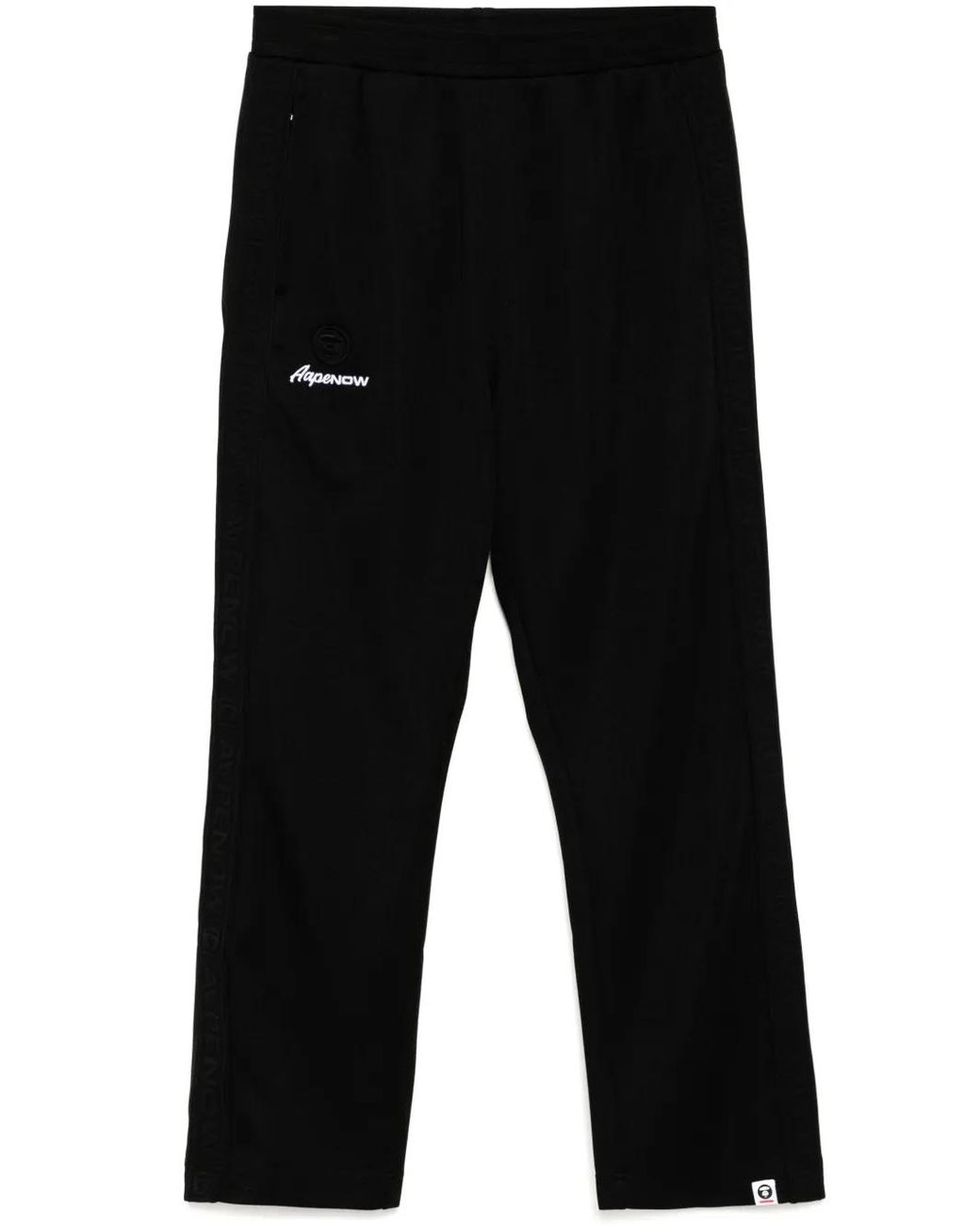 Aape By A Bathing Ape Black Moonface-Logo Track Pants for men