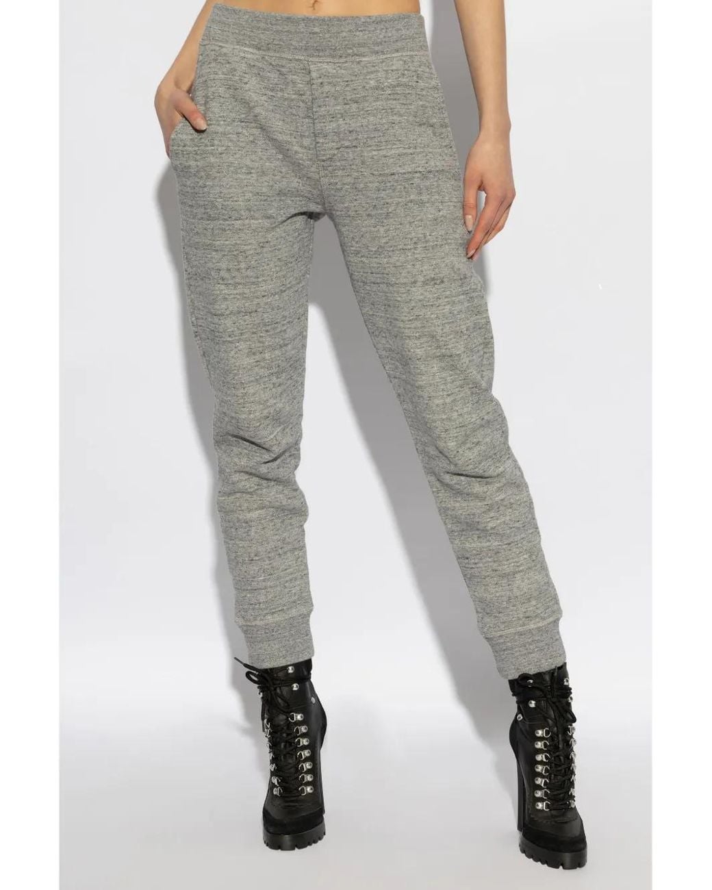 DSquared² Gray Logo-Print Track Pants