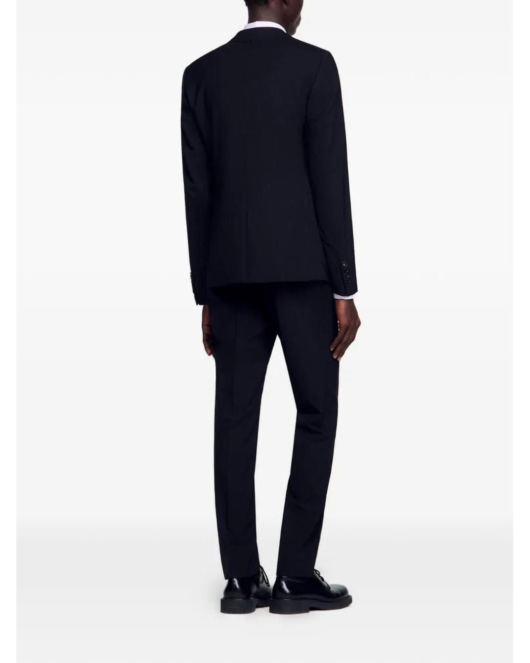 Blazer De Lana Con Botones Sandro de hombre de color Black