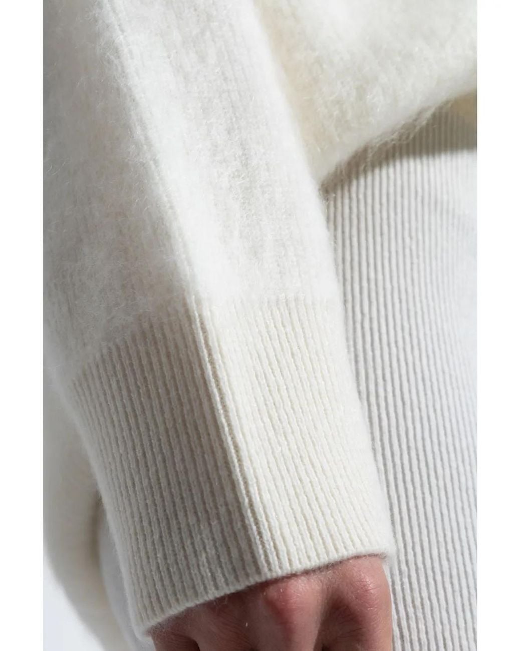 Lisa Yang White Teresa Roll-Neck Jumper