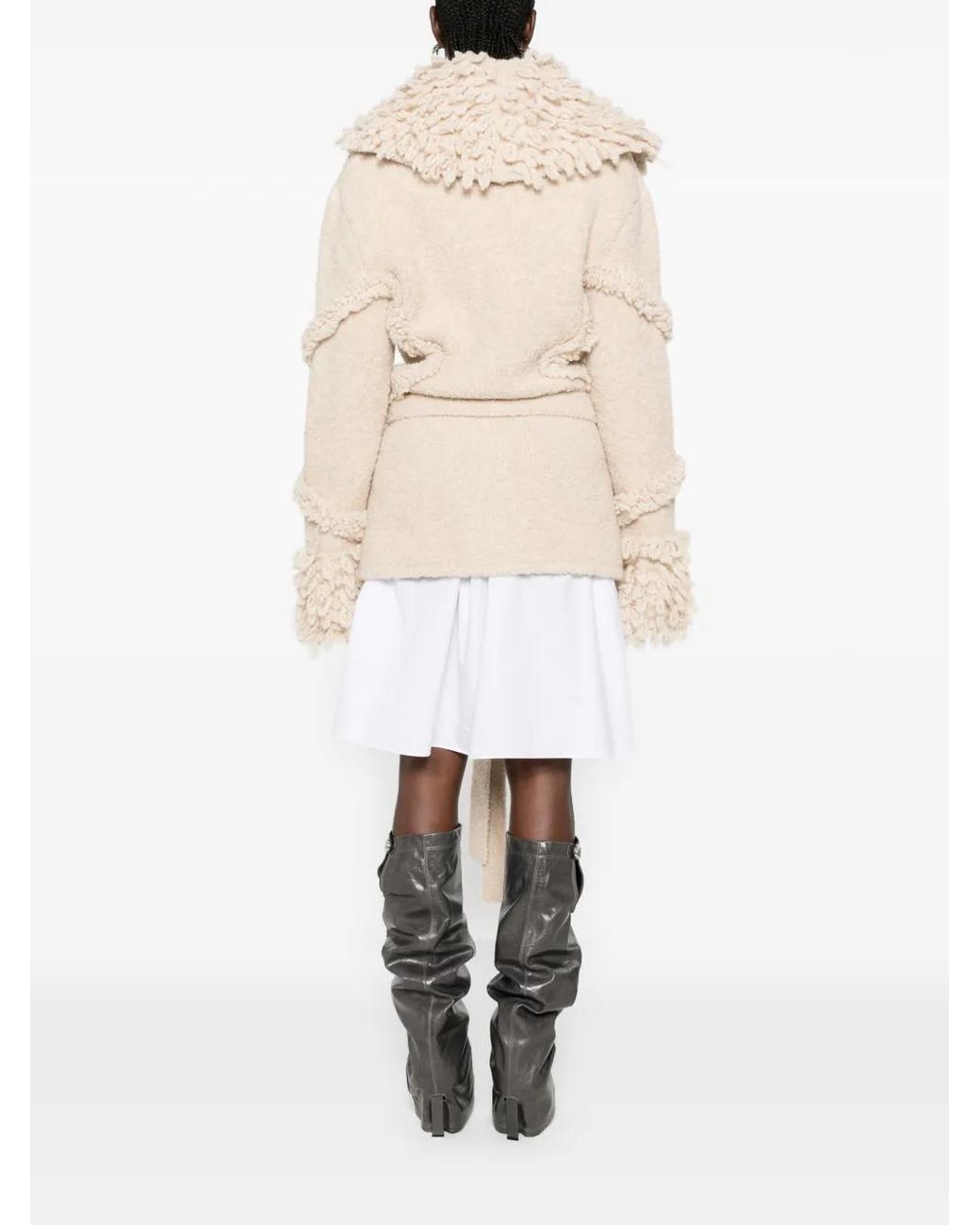 The Attico Natural Cardigan En Dentelle