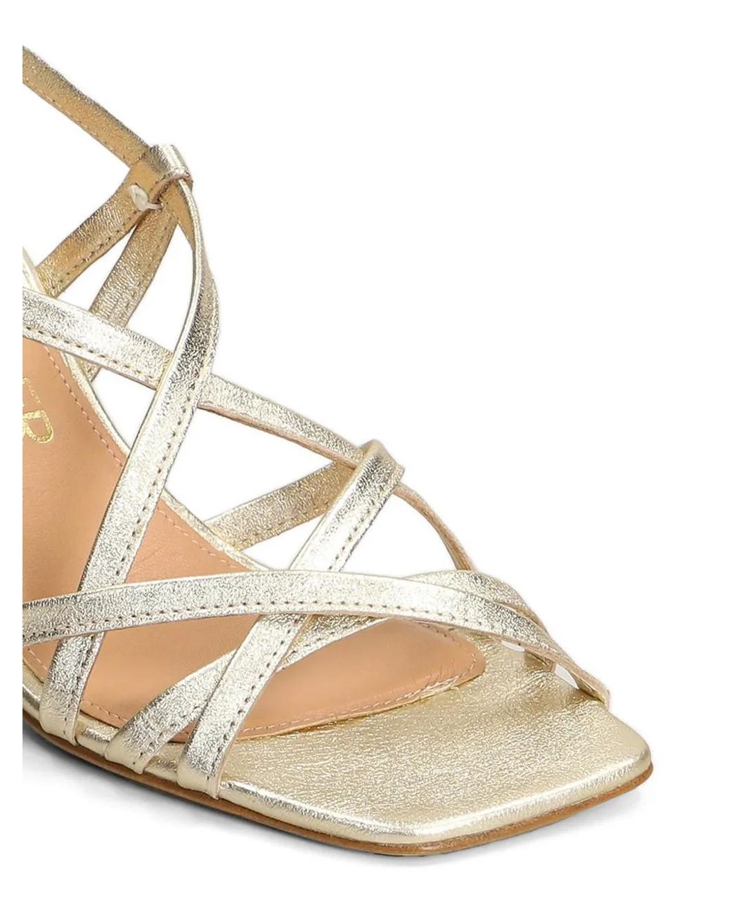 The Seller Natural Strappy Metallic-Effect Sandals