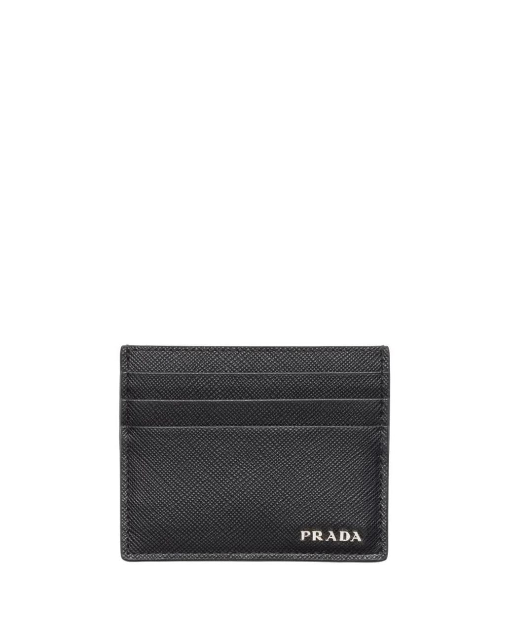 Prada Black Saffiano Leather Cardholder for men