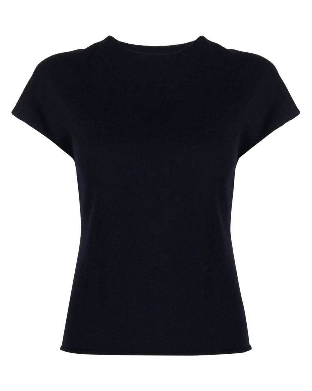 Vince Black Short-Sleeve Wool-Blend T-Shirt