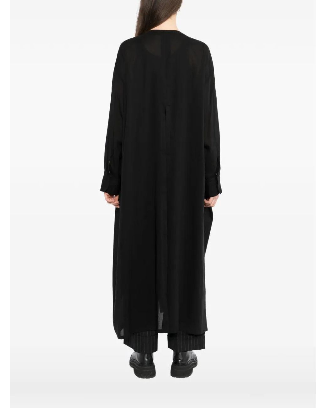 Yohji Yamamoto Black Sheering-Effect Shirt