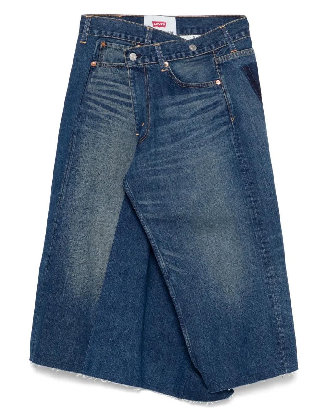 Junya Watanabe Blue Denim Asymmetric Skirt