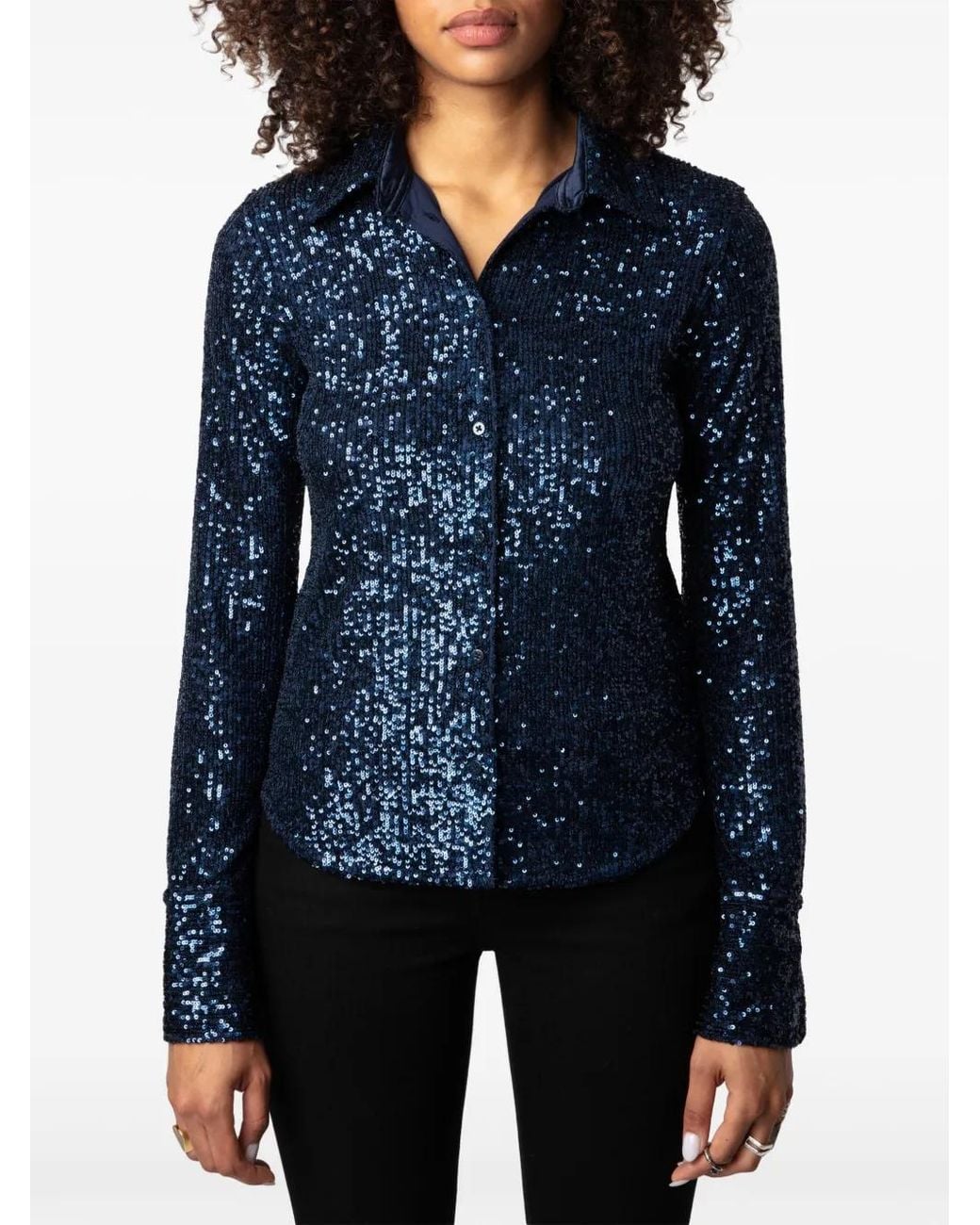 Zadig & Voltaire Blue Tawny Sequins Shirt