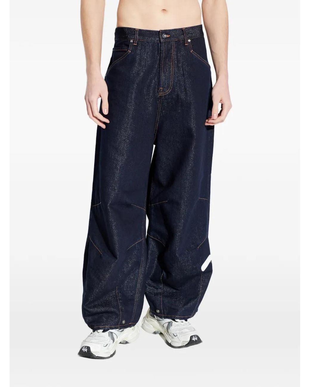 PDF Blue Embroidered Jeans for men
