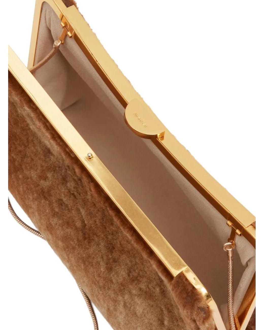 Jonathan Simkhai Brown Solange Shearling Clutch Bag