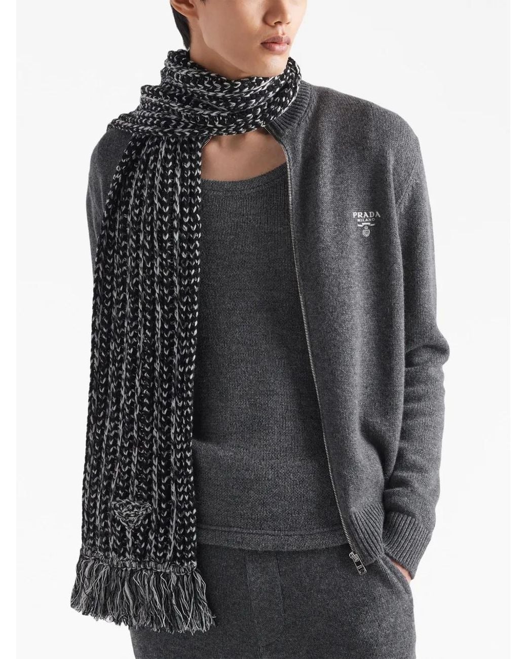 Prada Sweater Met Geborduurd Logo in het Gray voor heren