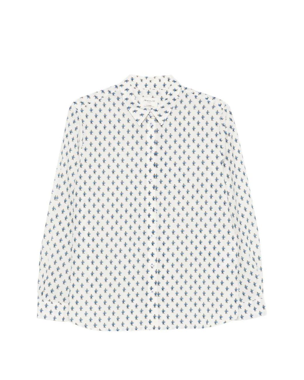 MAISON 123 White Chemise À Imprimé Géométrique
