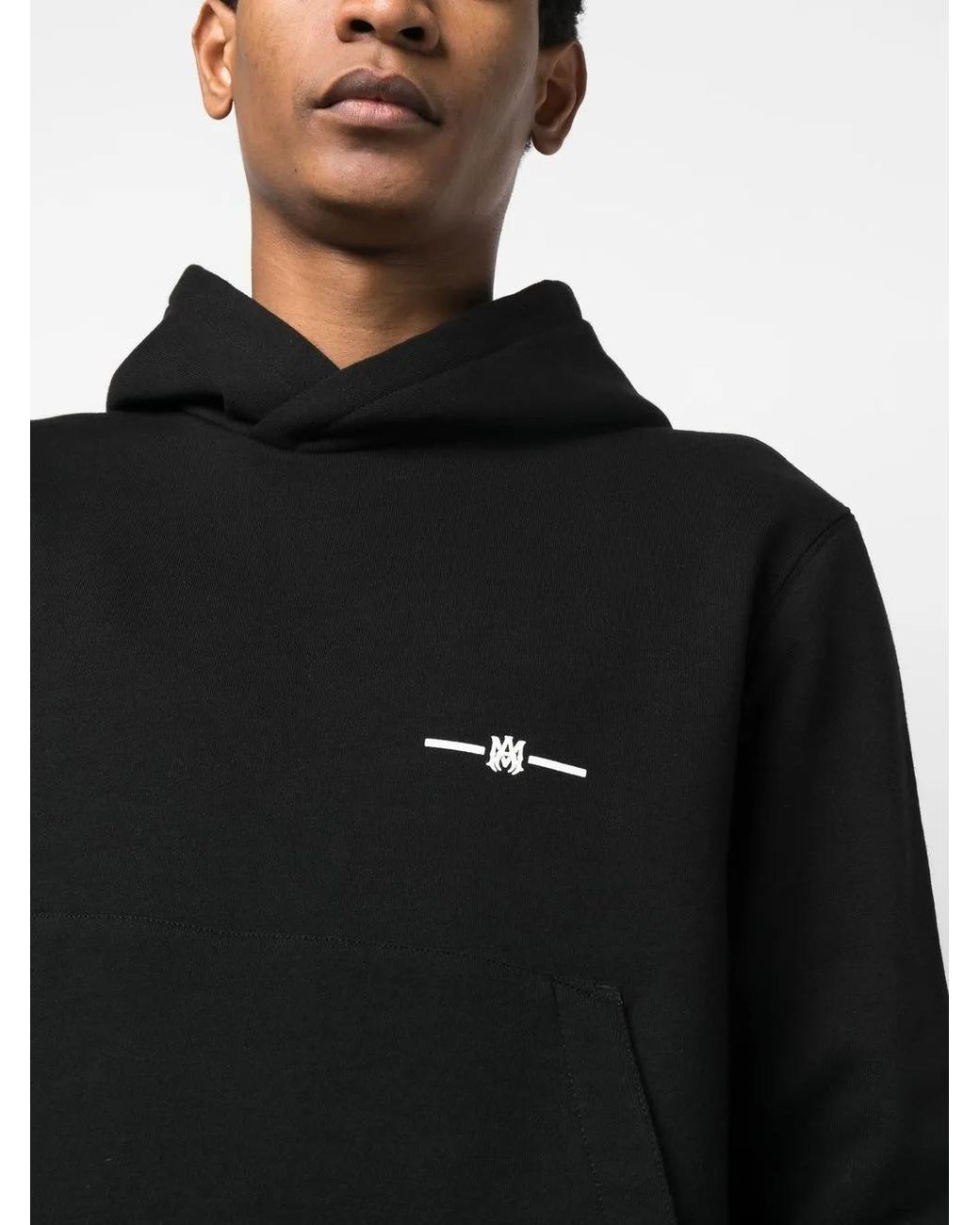Amiri Black Logo-Print Cotton Hoodie for men