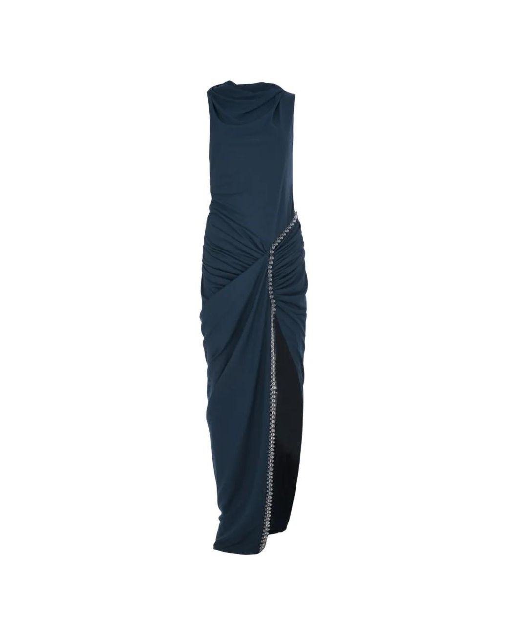 Significant Other Blue Rufayah Beaded Draped Maxi Dress