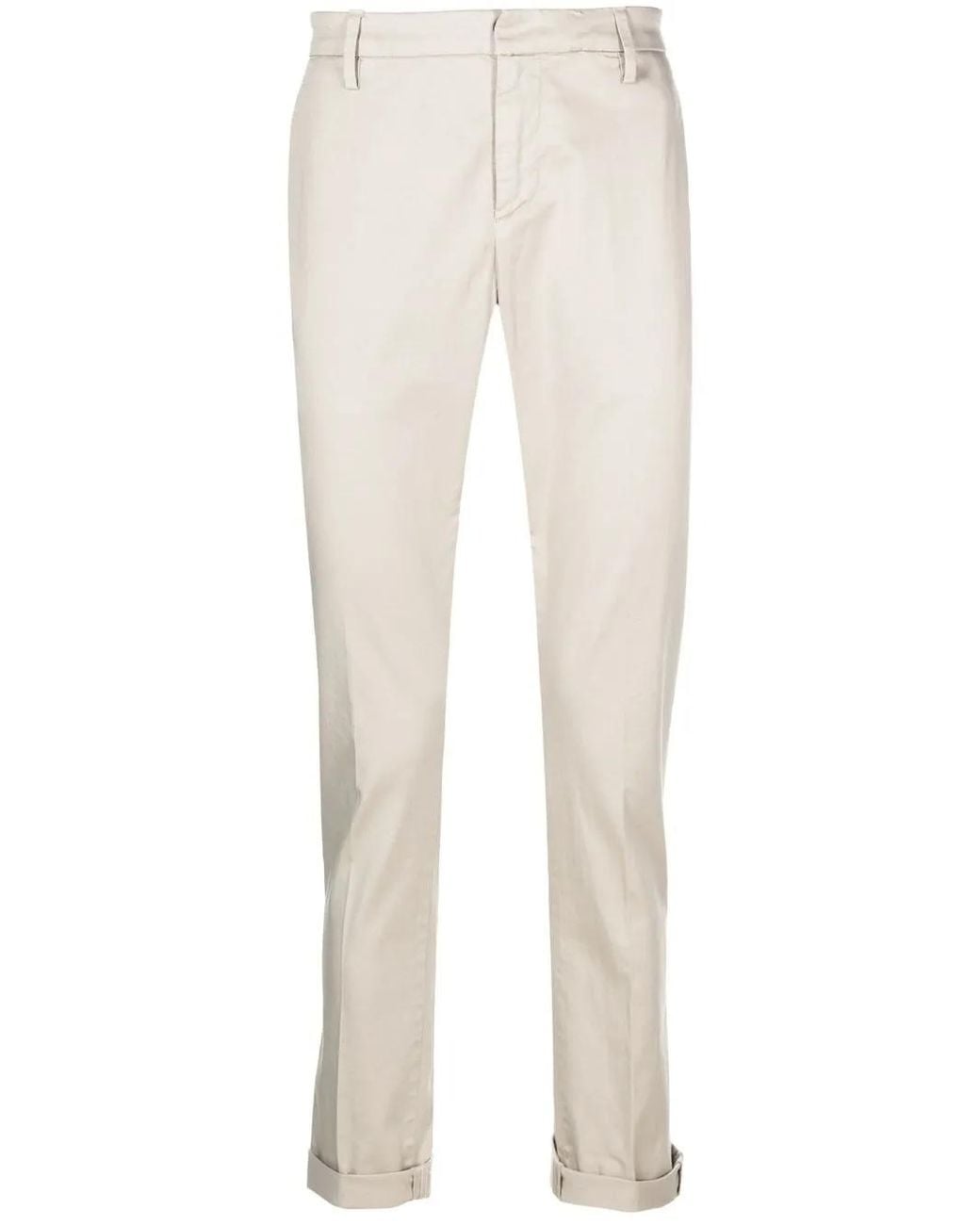 Dondup White Slim-Fit Chino Trousers for men