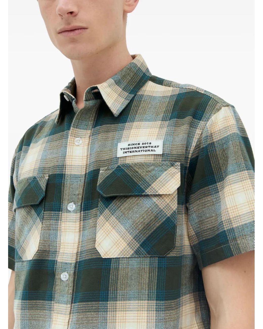 Camicia Ombre di Thisisneverthat in Green da Uomo