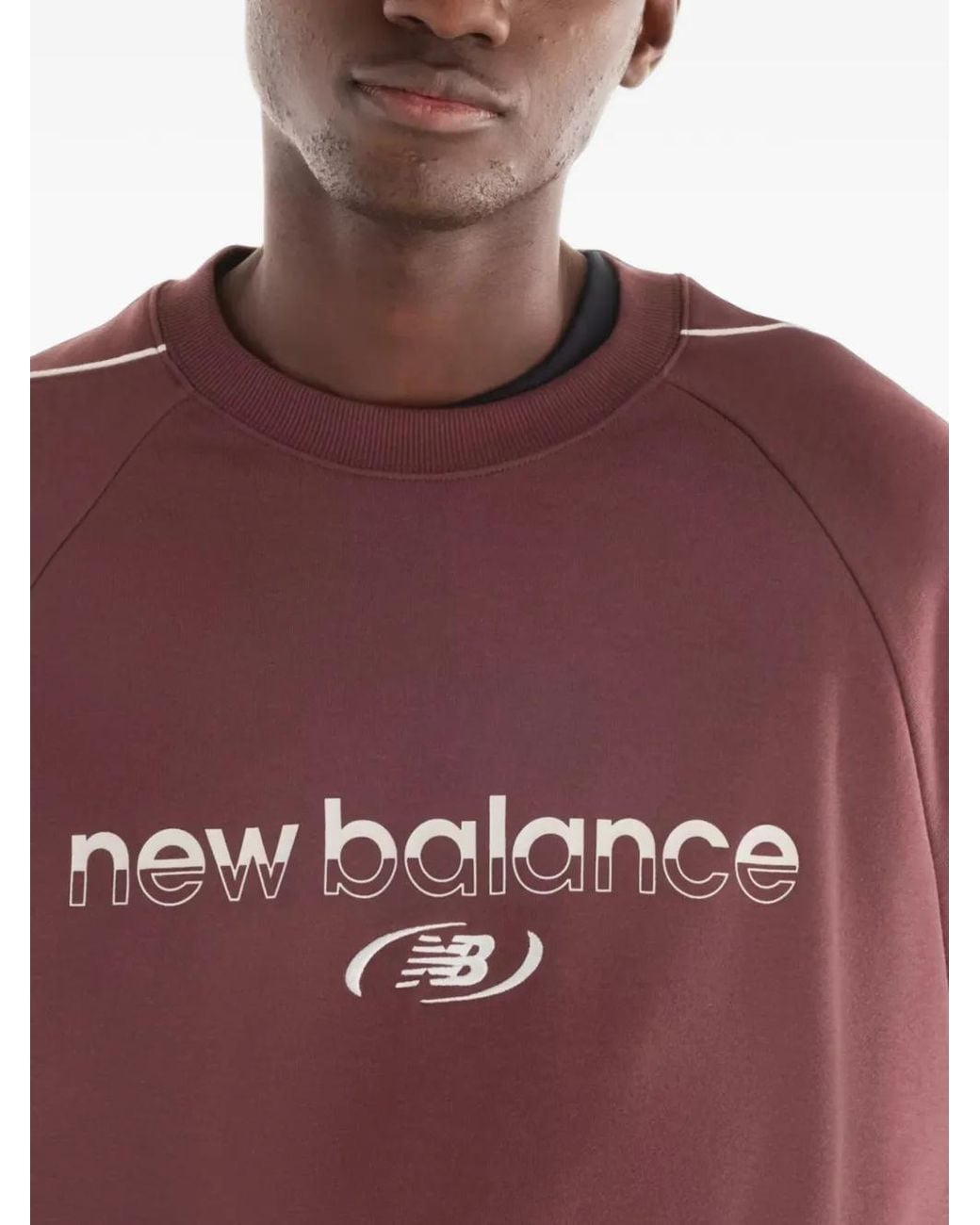 New Balance Red Trackside French Terry Crew for men