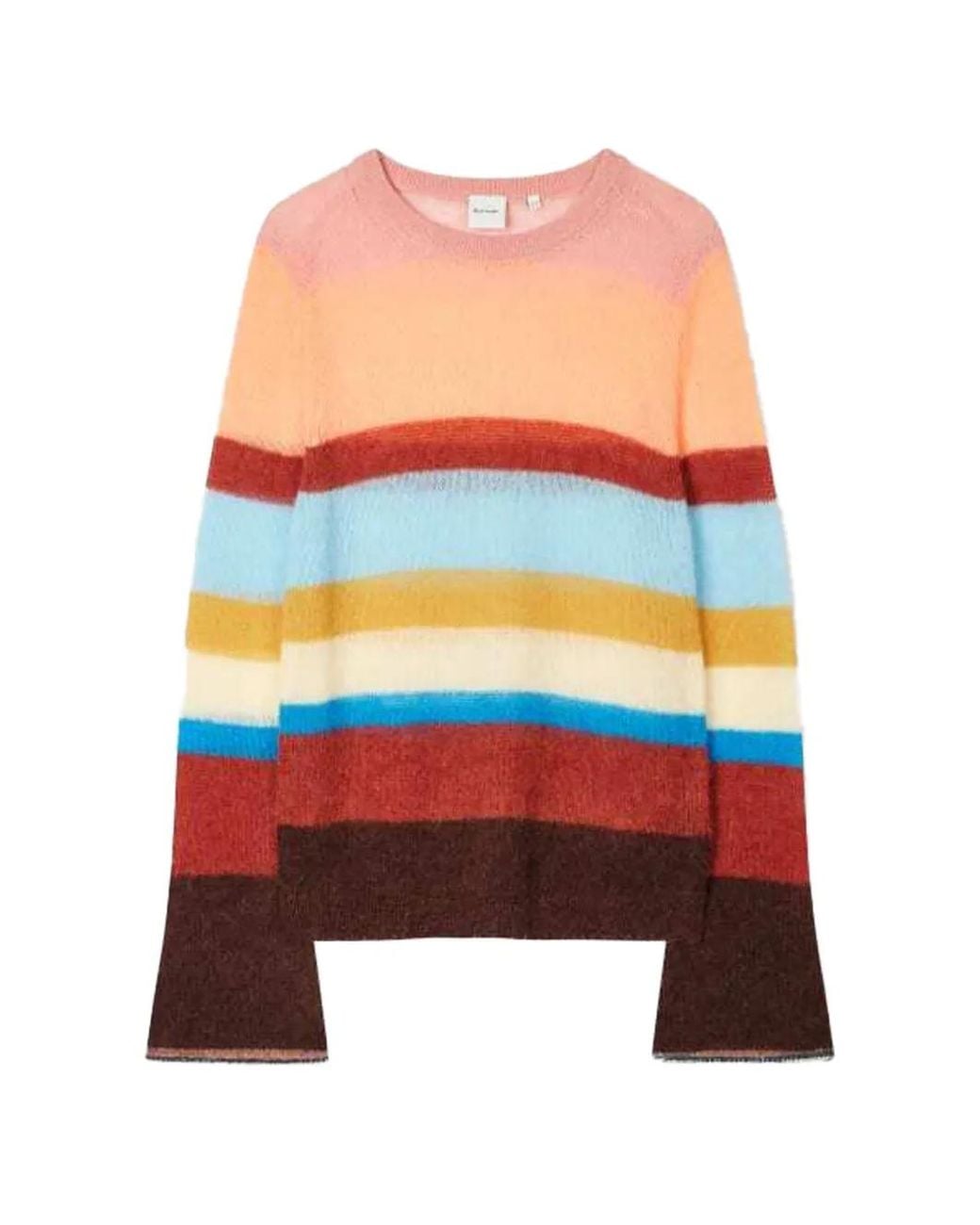 Paul Smith Orange Pull En Laine D'Alpaga Mélangée À Rayures Signature