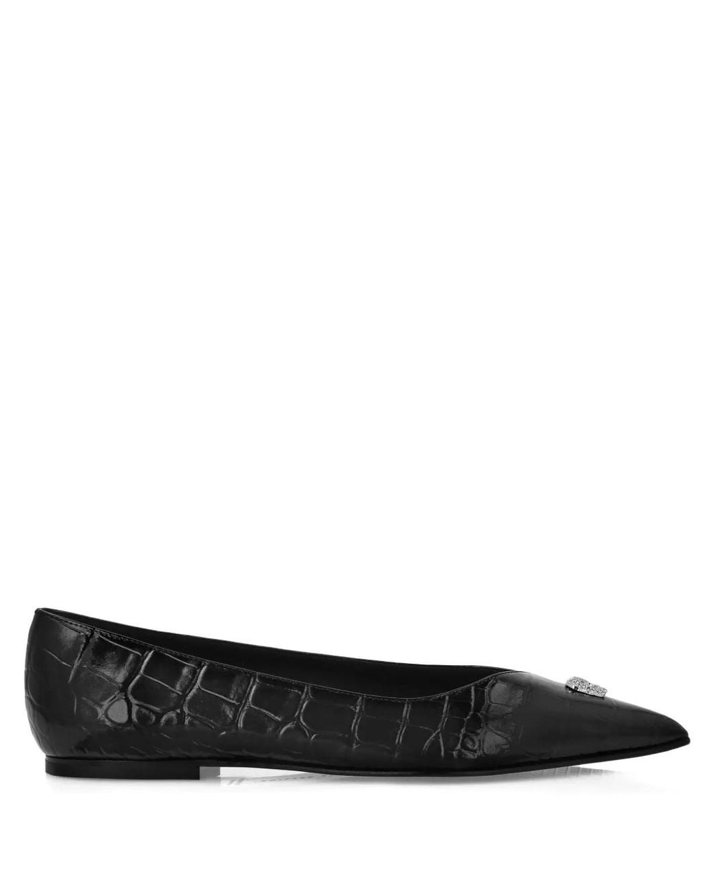 Philipp Plein Black Skull-Embellished Flat Pumps