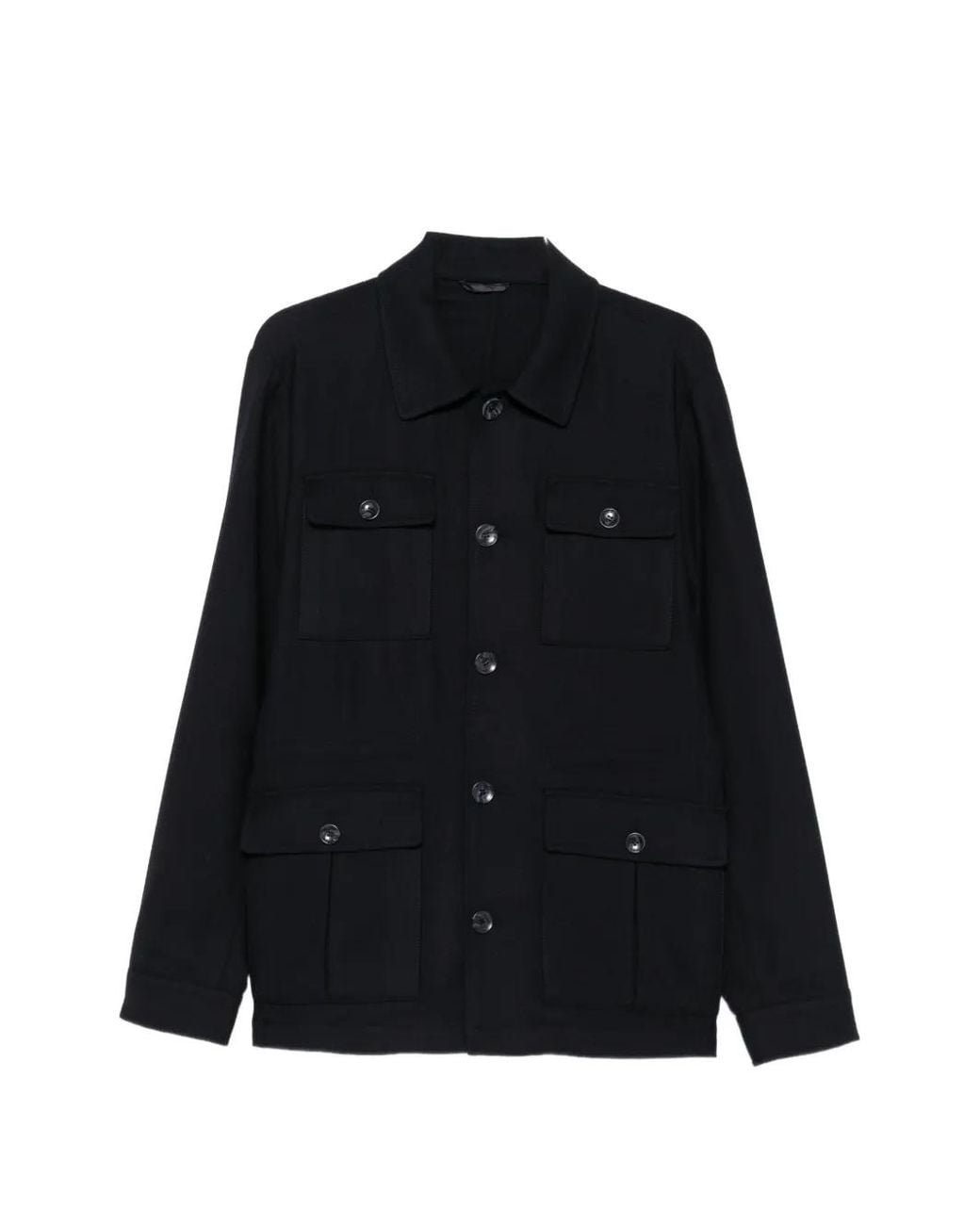 Alberto Gozzi Black Button-Up Jacket for men