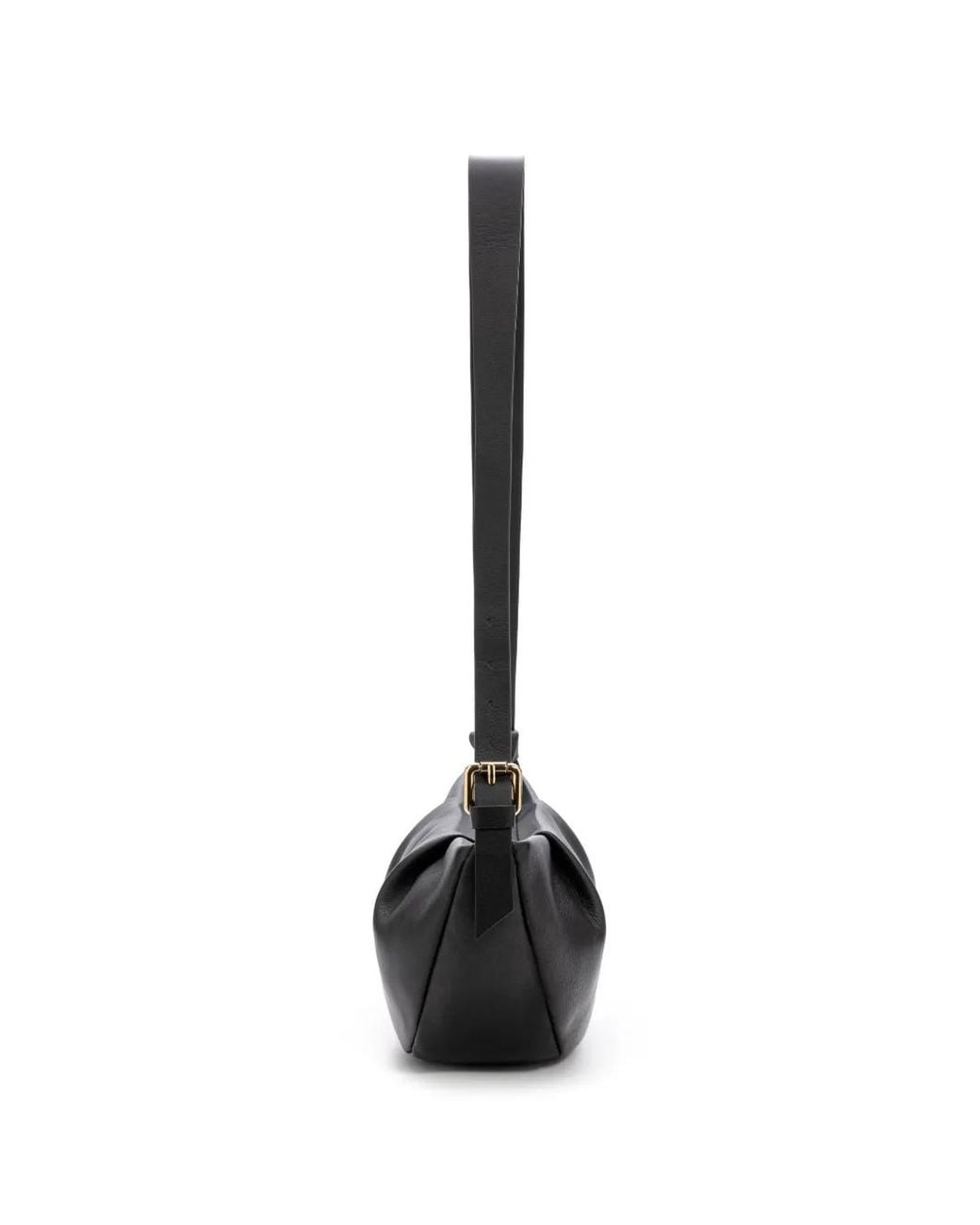 La Portegna Black Claudia Leather Shoulder Bag