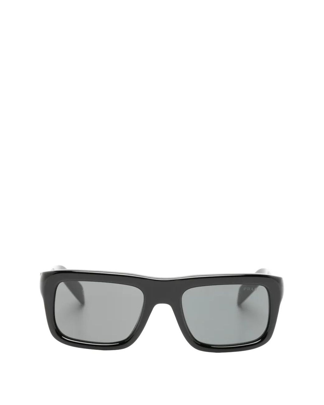 Prada Gray Rectangle-Frame Sunglasses