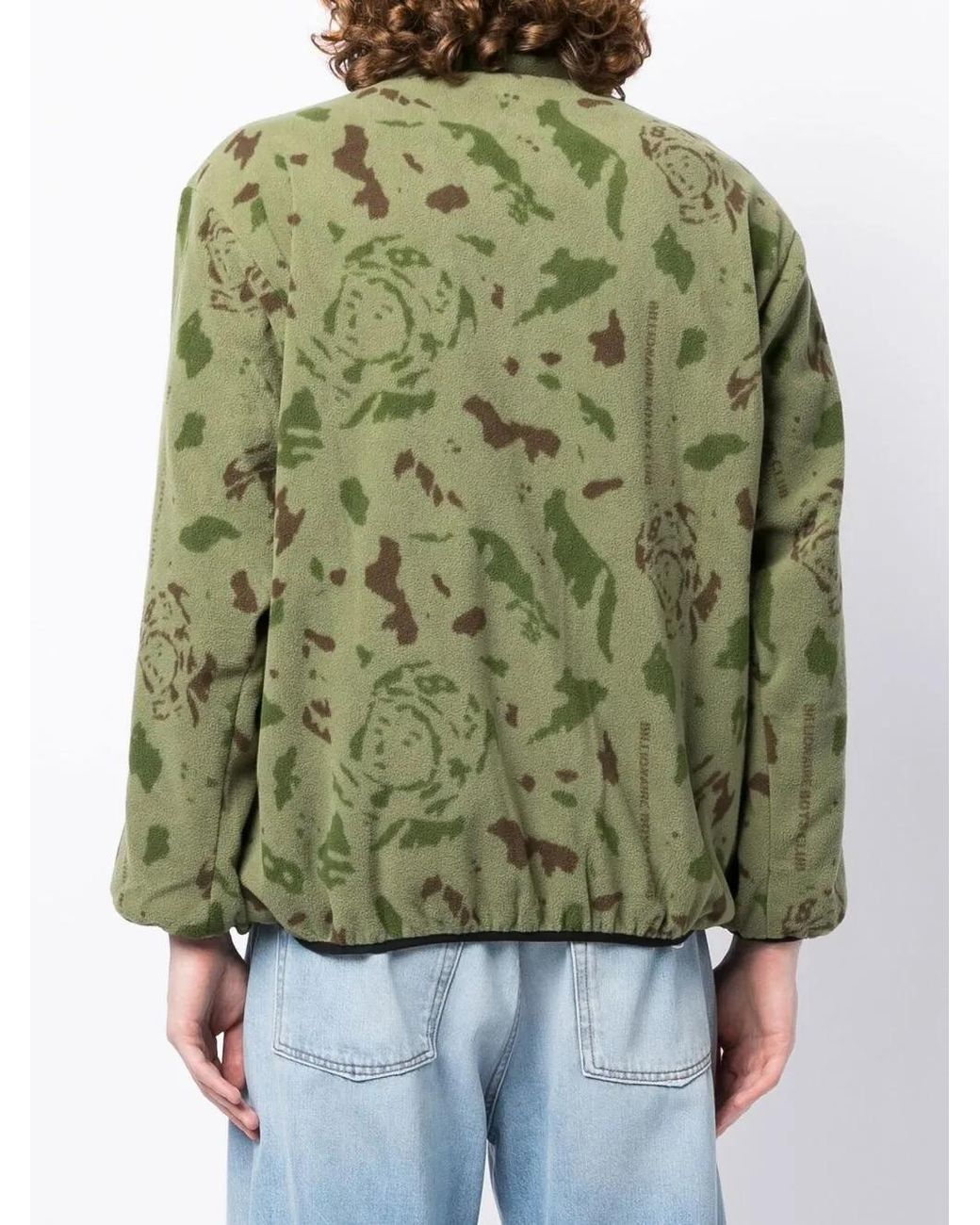 BBCICECREAM Green Reversible Fleece Jacket for men