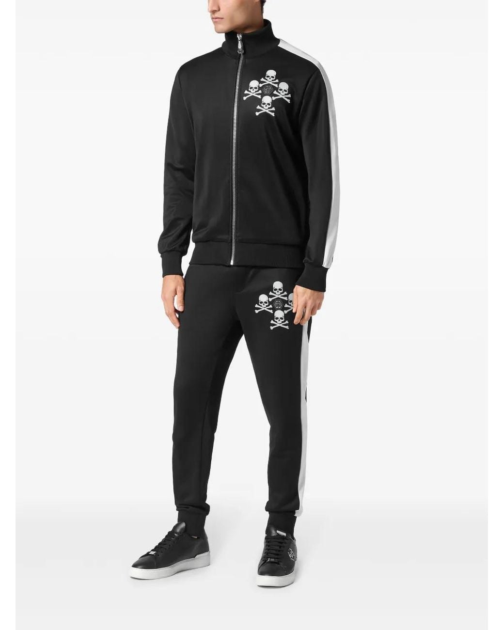 Philipp Plein Black Skull&Bones Track Jacket for men