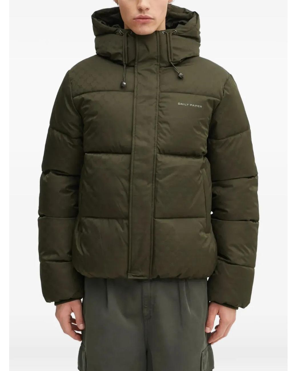 Daily Paper Green Logo-Print Padded Jacket for men