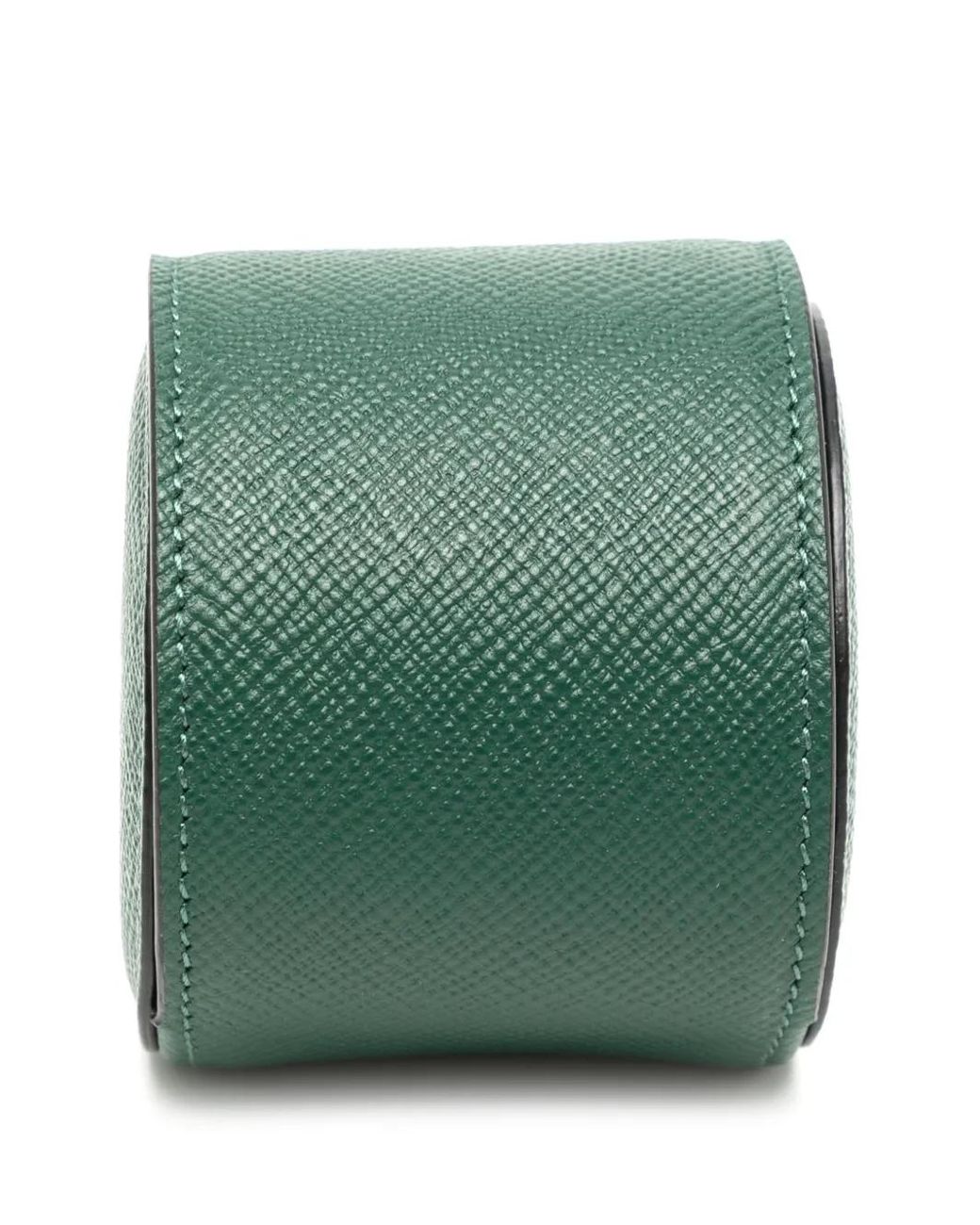 Smythson Green Panama Leather Single Watch Roll for men