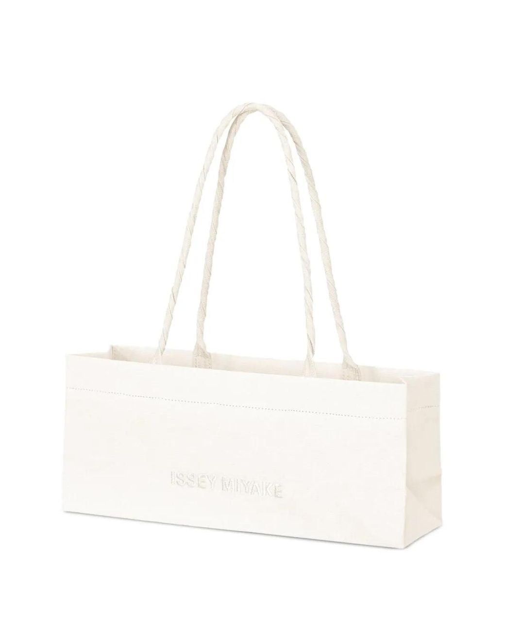 Issey Miyake White Twisted Handle Shoulder Bag