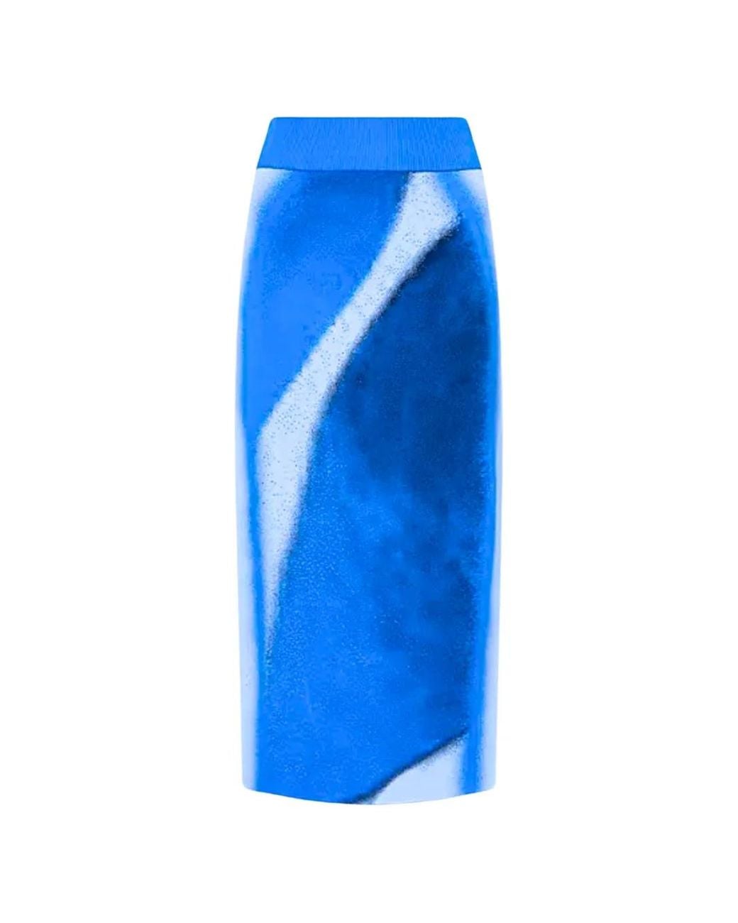 Ph5 Blue Elastic-Waistband Midi Skirt