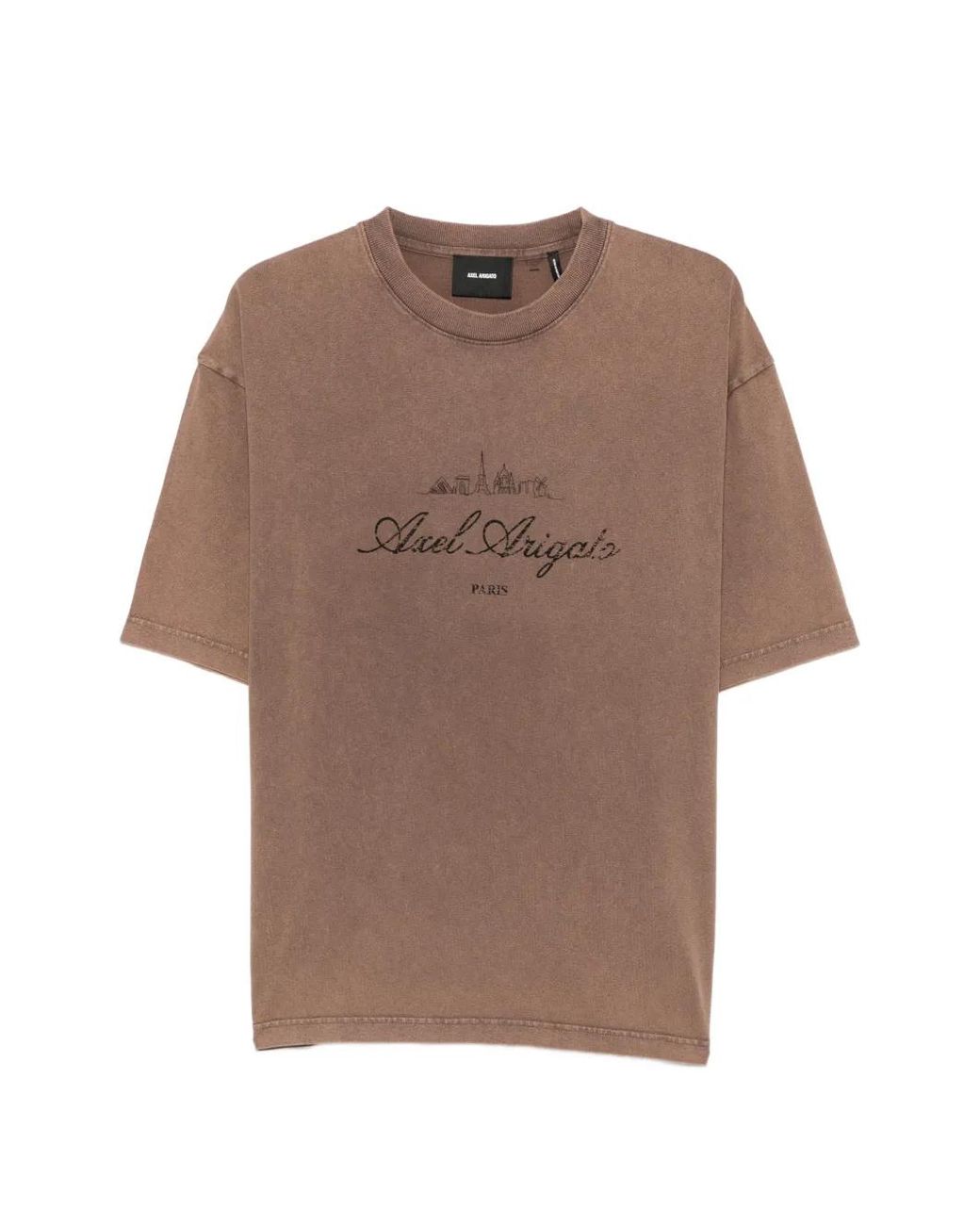 Axel Arigato Brown Paris Washed Sky Cotton T-Shirt for men