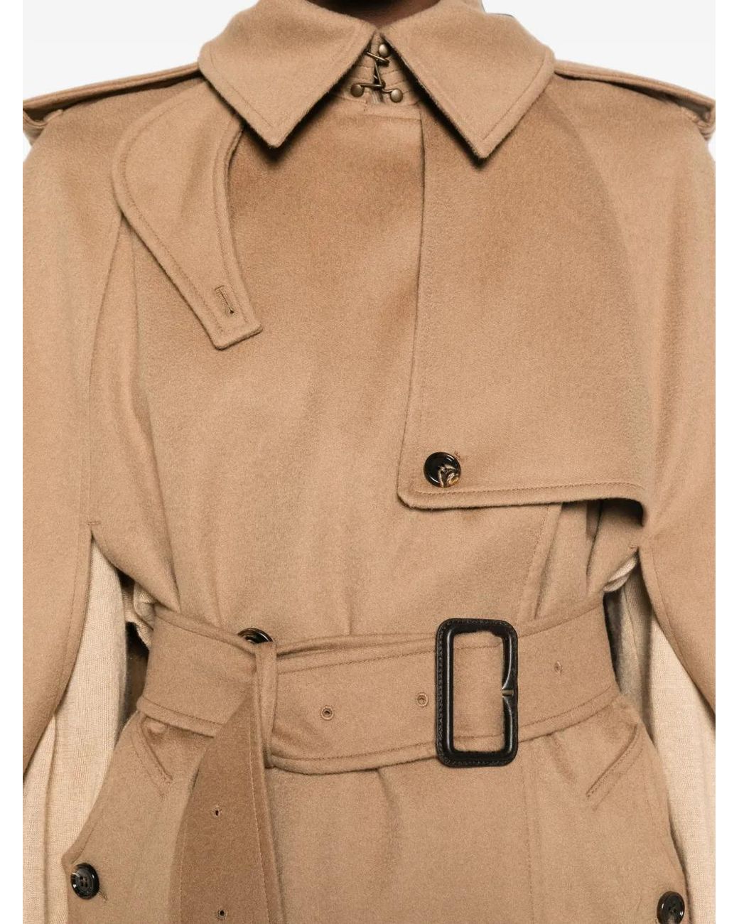 Burberry Natural Cape À Taille Ceinturée