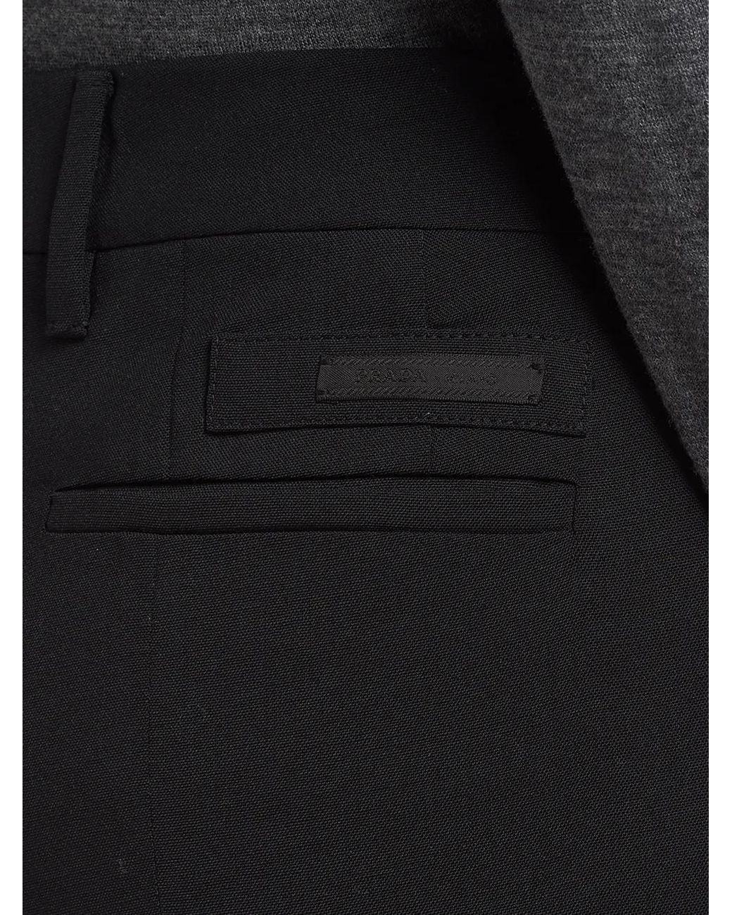 Prada Black Cropped Slim-fit Trousers