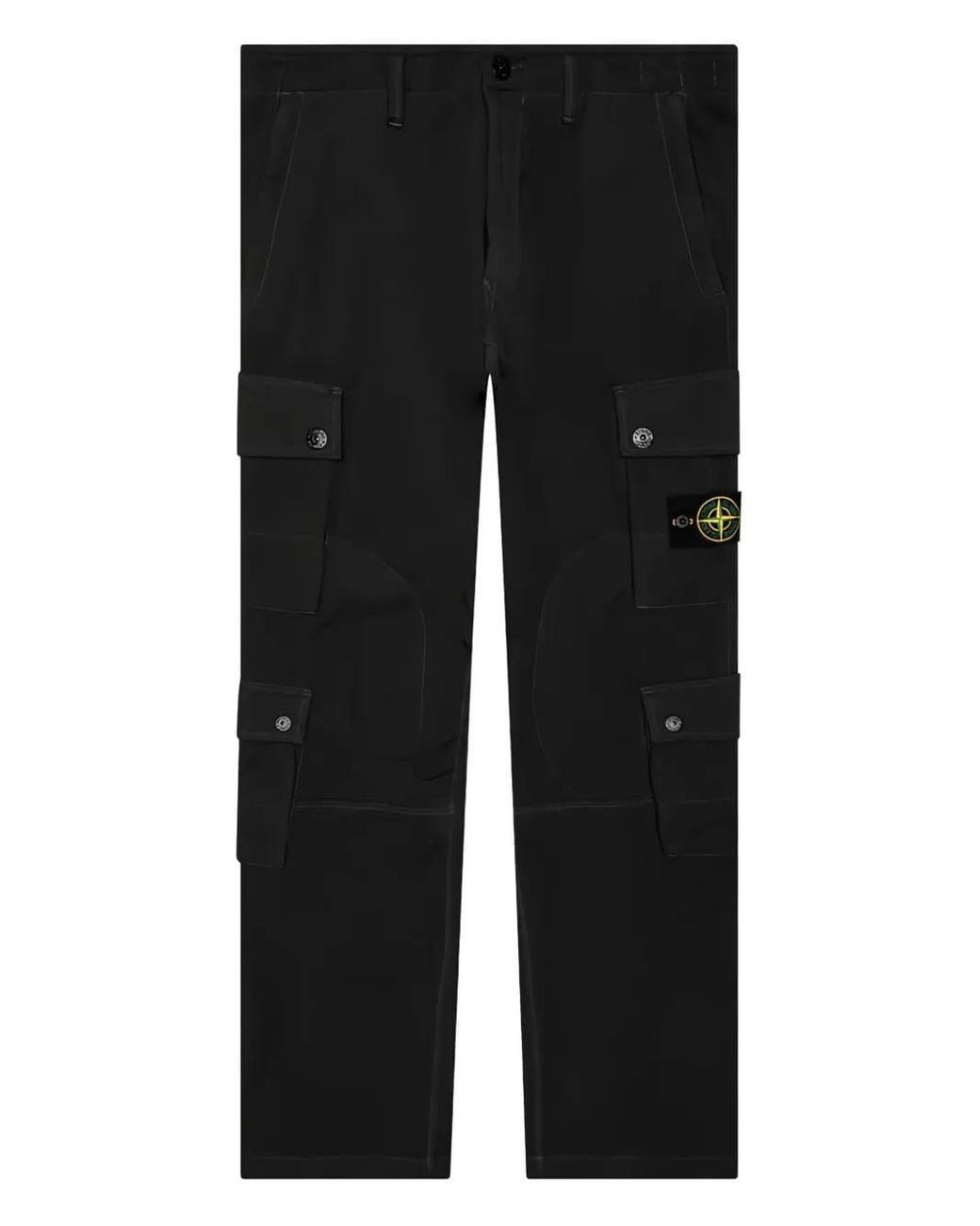 Stone Island Black Detachable Compass-Badge Zip Trousers for men