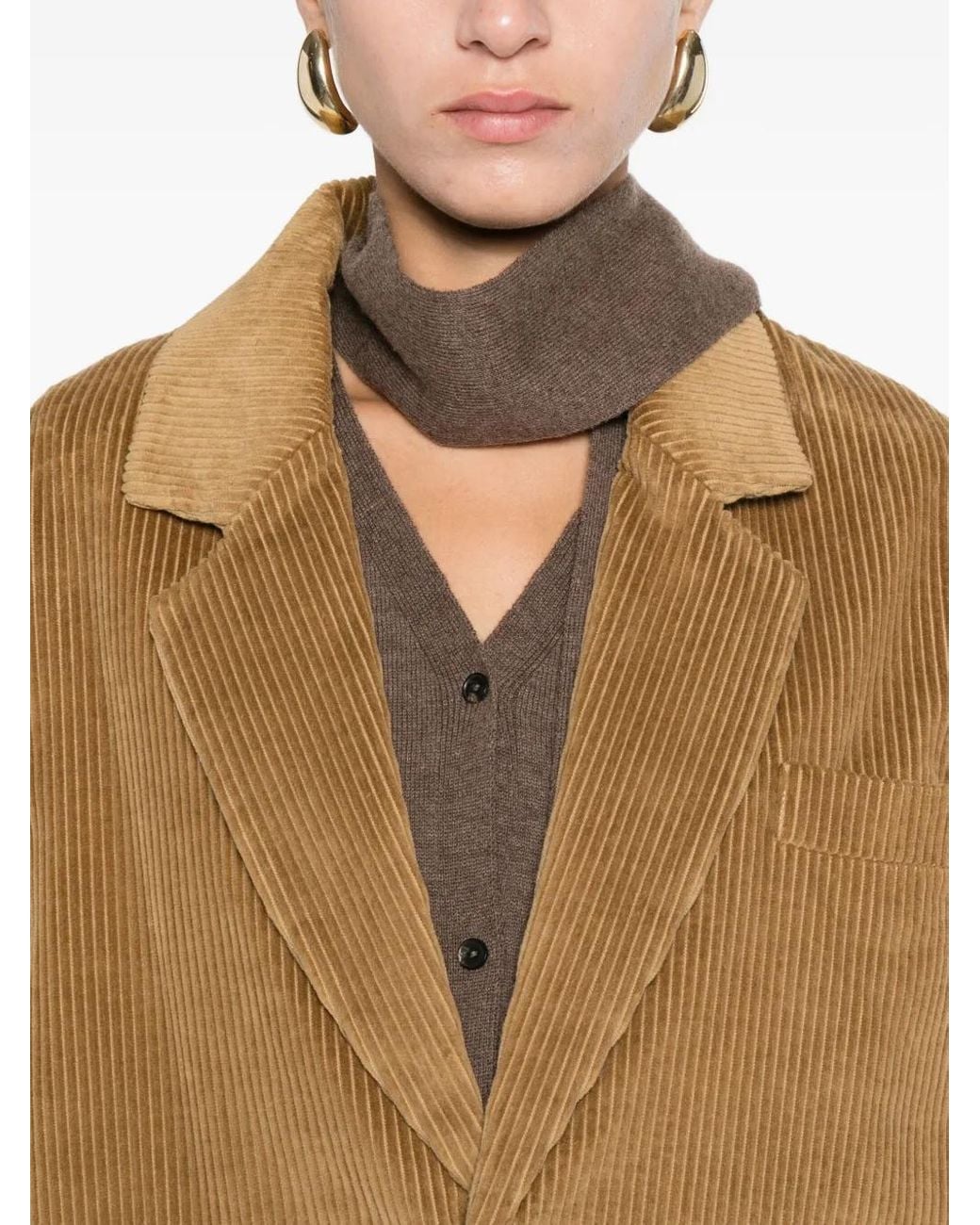 Blazer Con Botones Cordera de color Natural