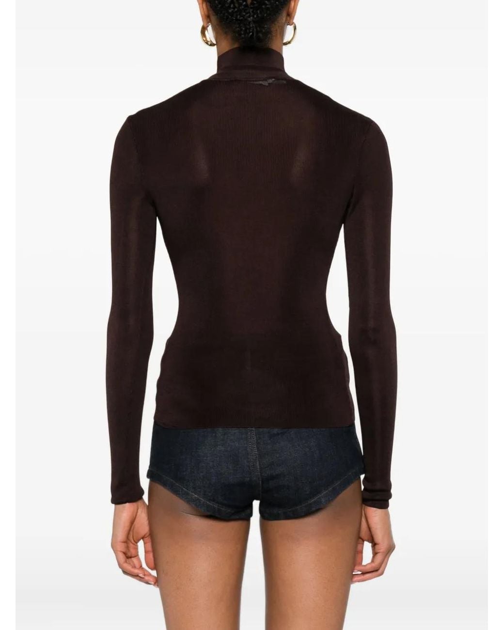 Top Con Cuello Alto Self-Portrait de color Black