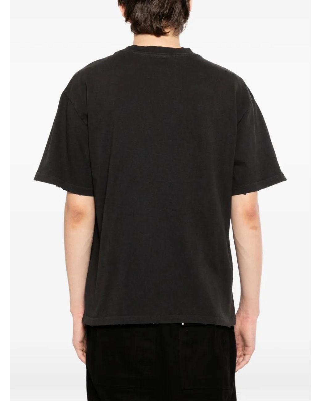 WARMAN Black Crew Neck T-Shirt for men