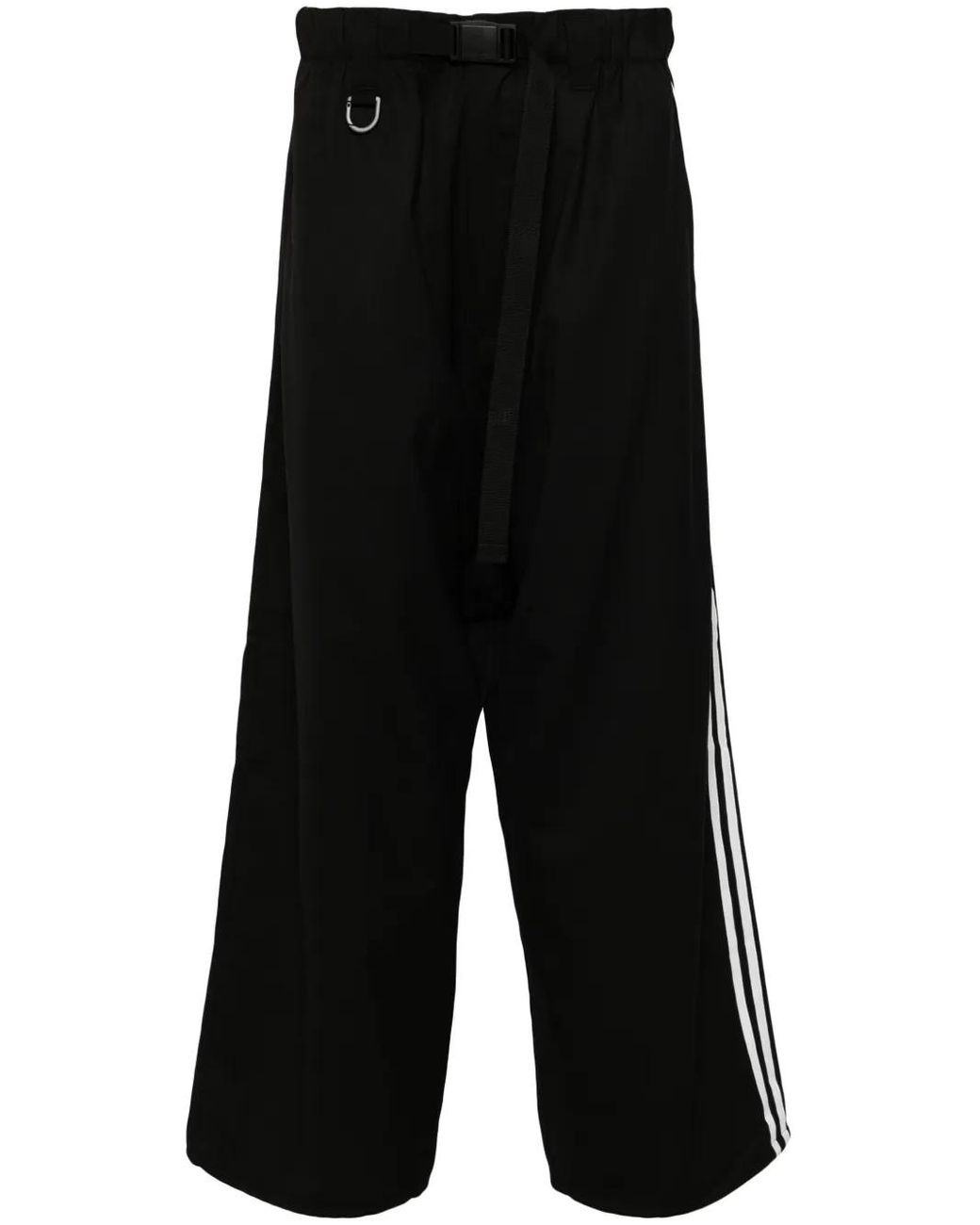 Y-3 Black 3-Stripes Logo Trousers for men
