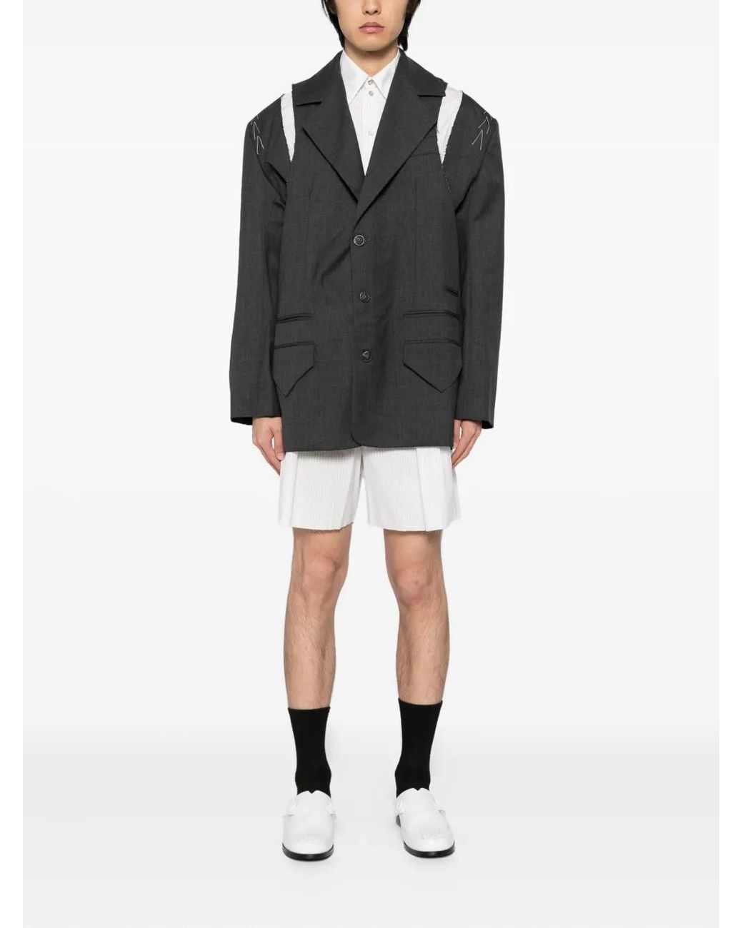 SONIA CARRASCO Black Deconstructed Blazer for men