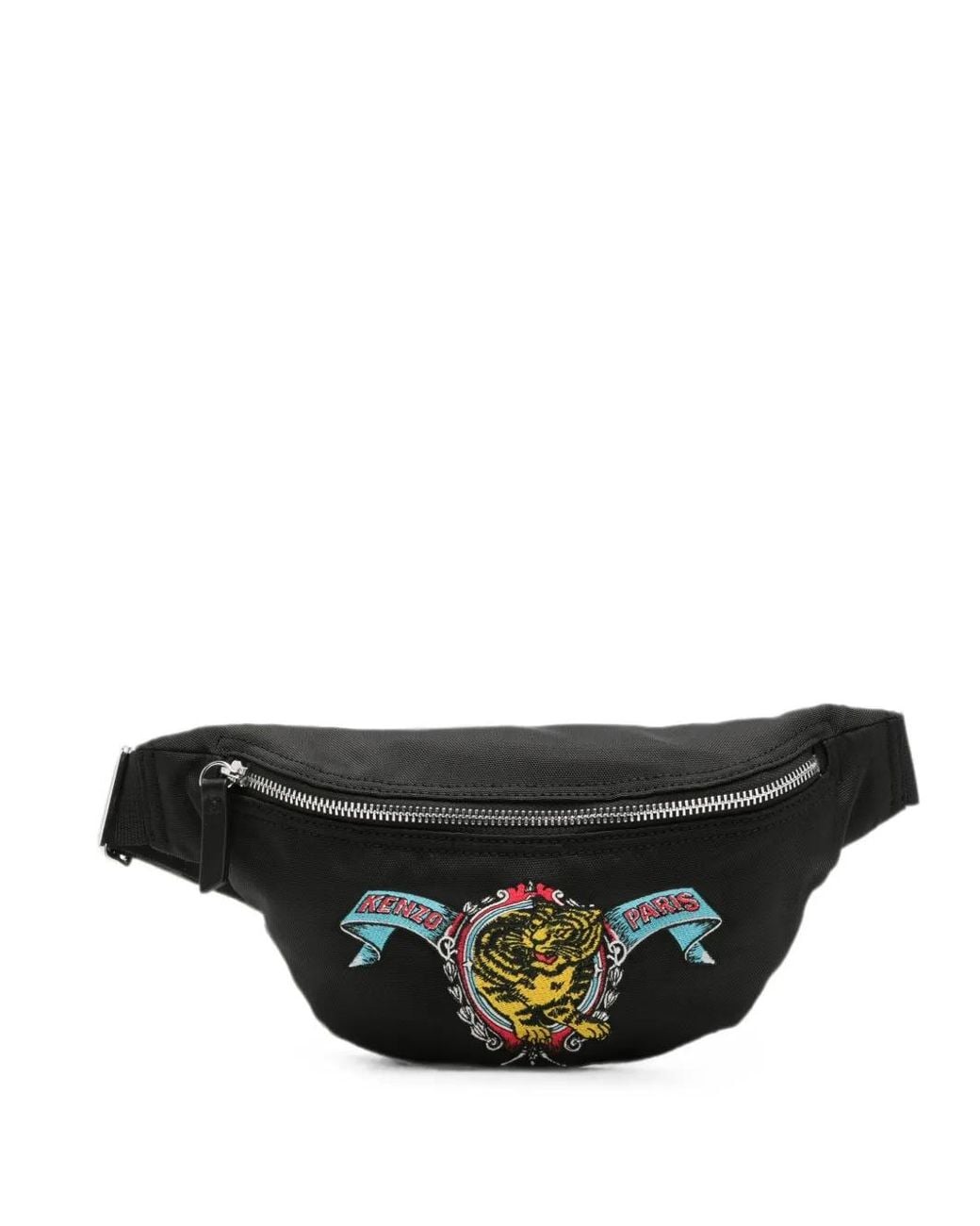 KENZO Black Jumping Tiger Belt Bag for men
