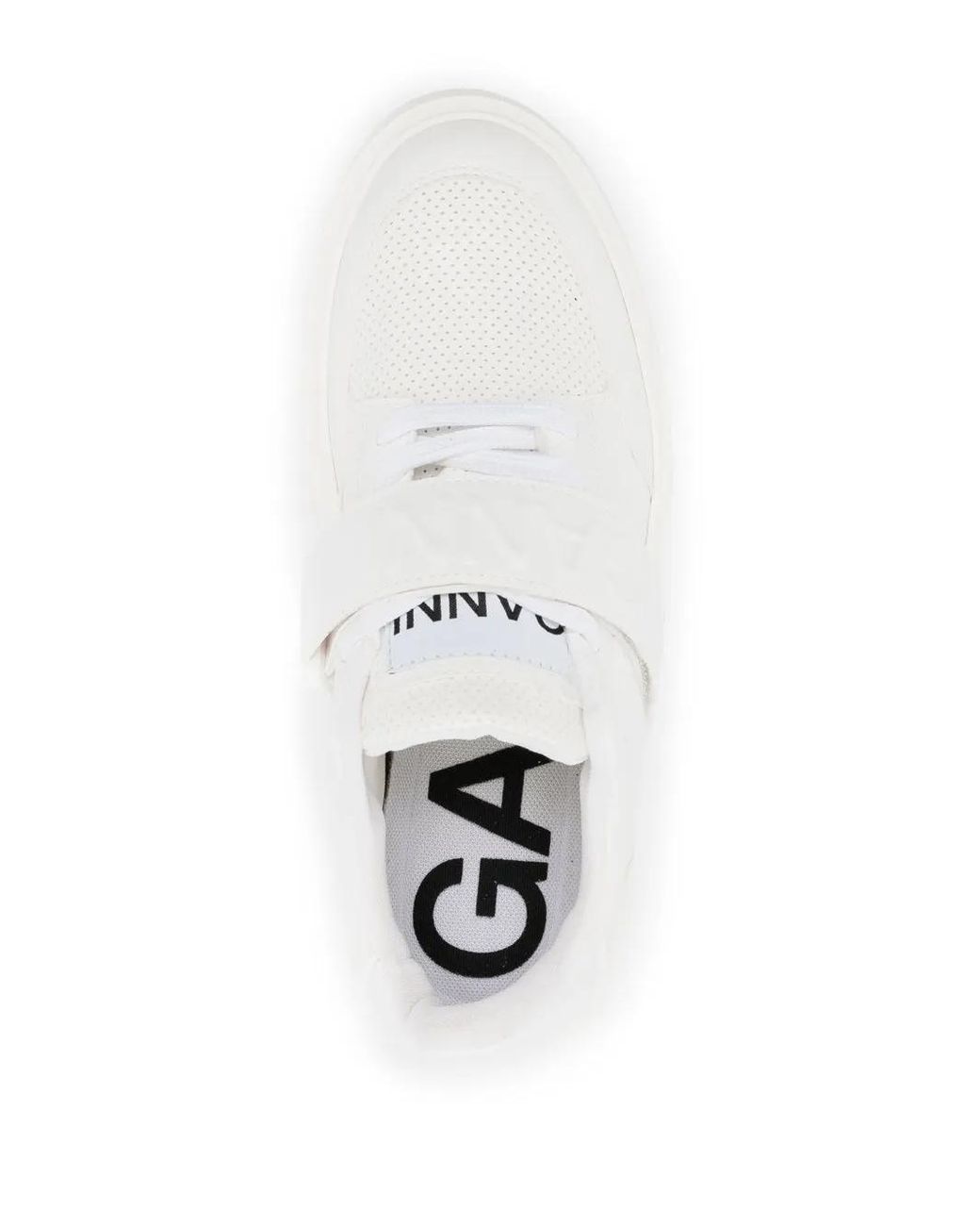 Ganni White Logo-Patch Low-Top Sneakers