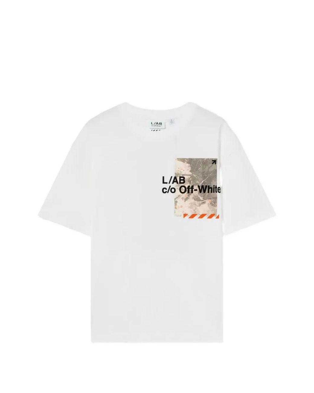 LAB C.O. OFF WHITE White Graphic-Print T-Shirt for men