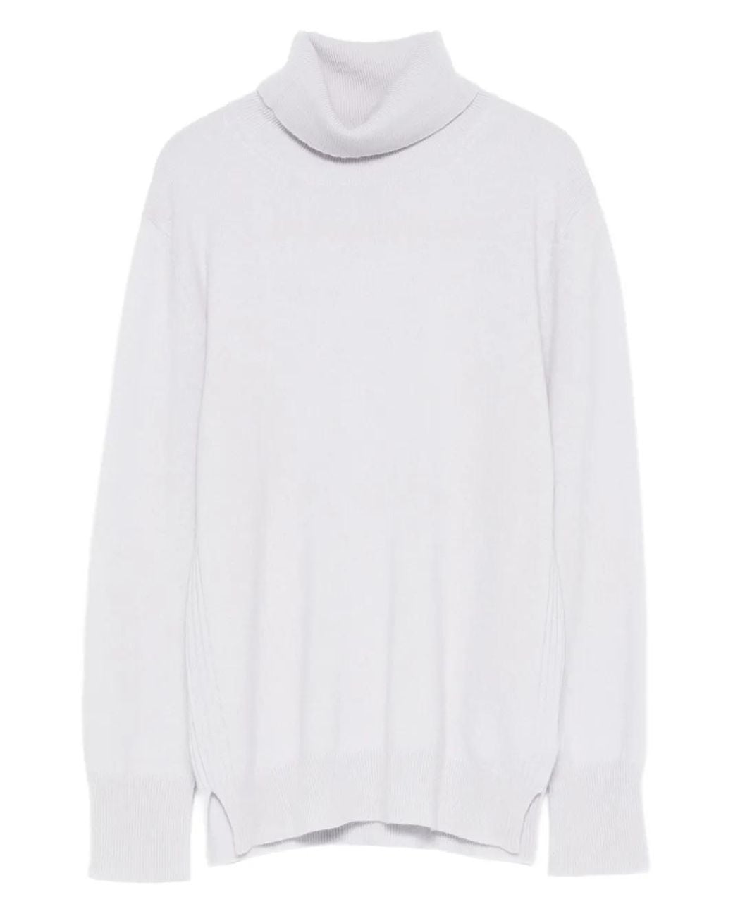 Purotatto White Roll-Neck Long-Sleeve Sweater