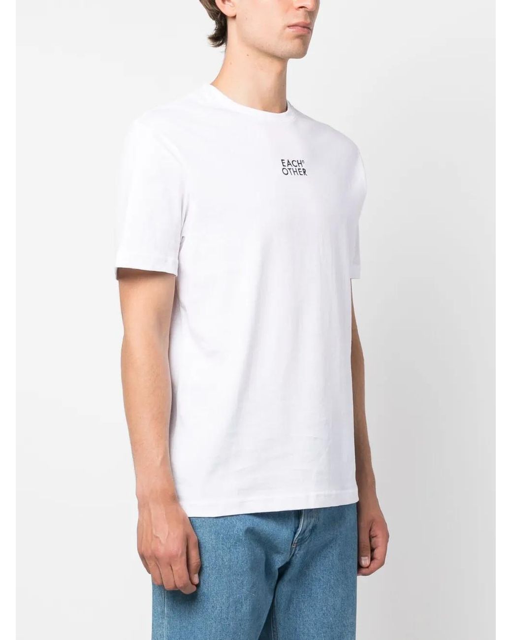 Each x Other White Logo-Embroidered Cotton T-Shirt for men